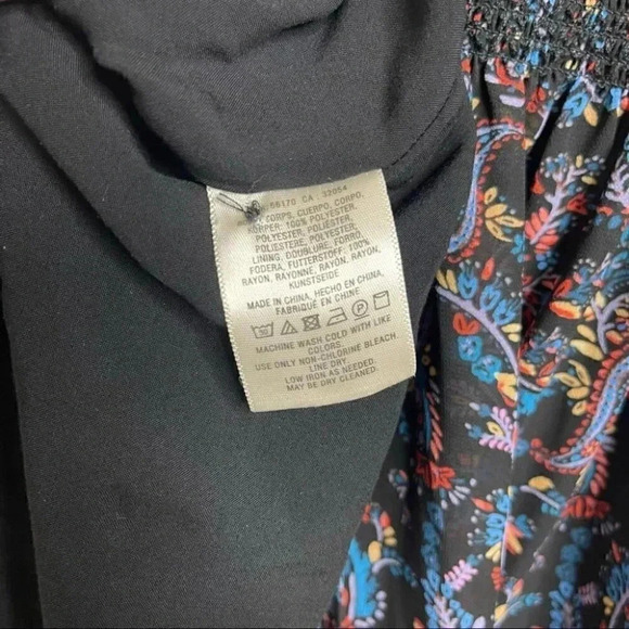 Anthropologie Vanessa Virginia Daytripper Smocked Dress Blue Floral Size Small - Picture 3 of 7